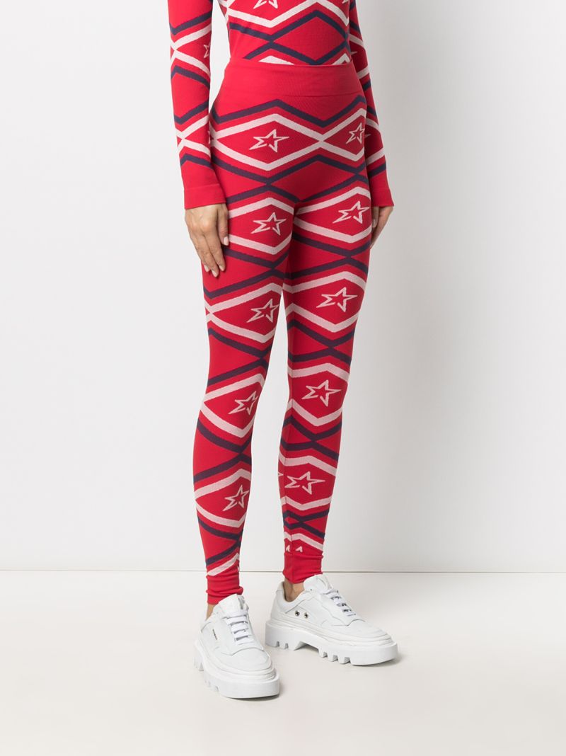 Red Star Print Leggings