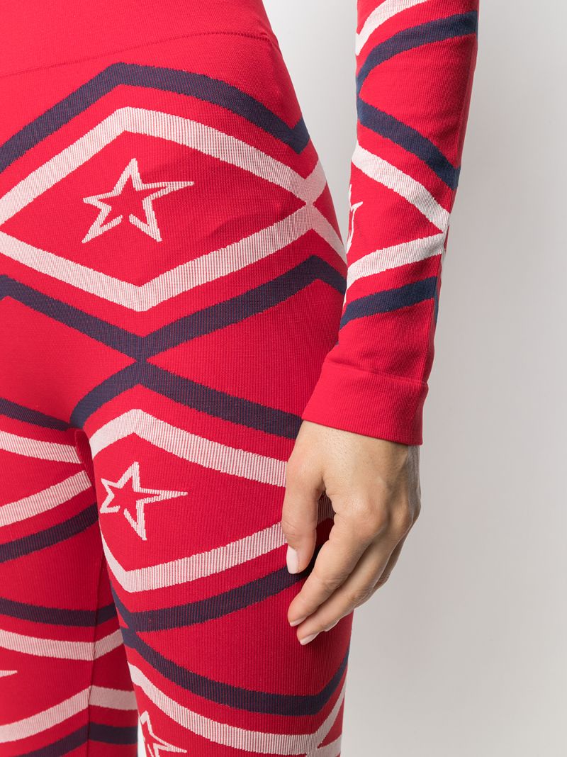 Red Star Print Leggings