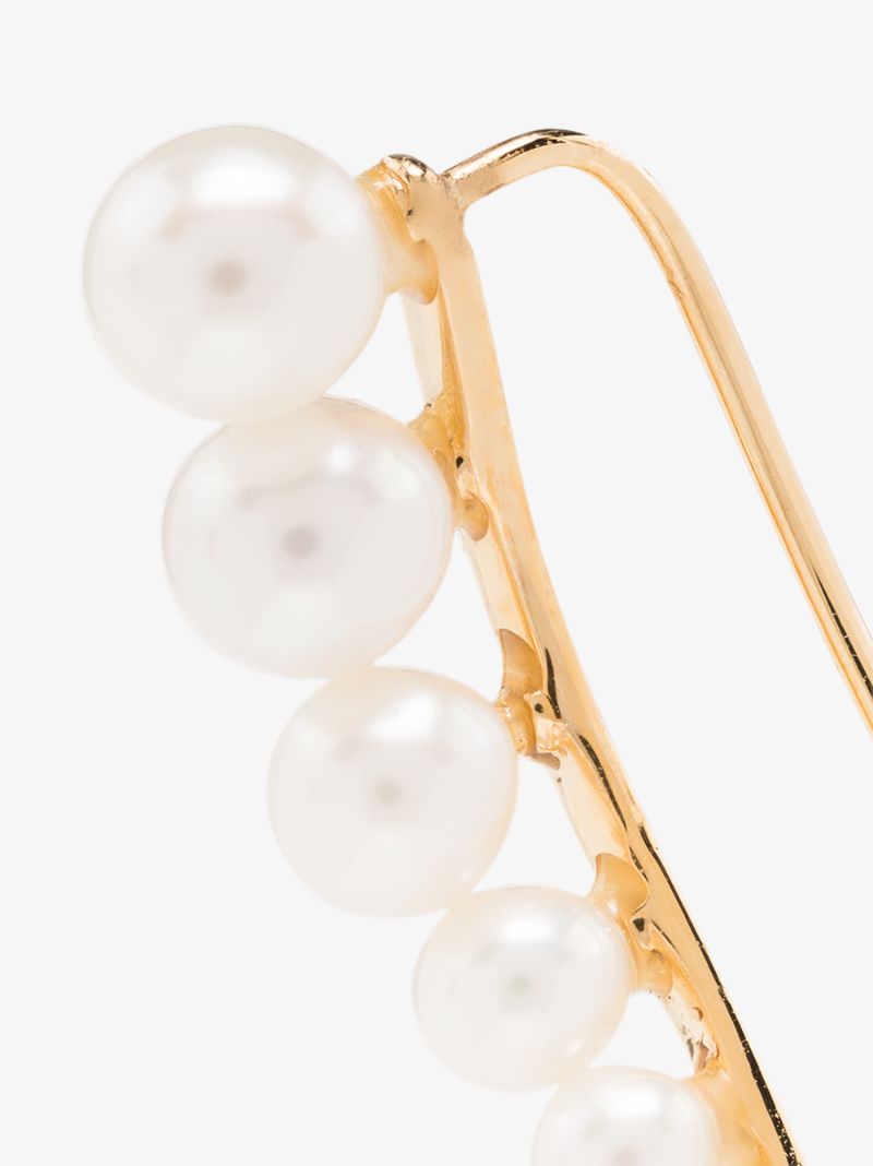 18k Yellow Gold Floating Pearl Earring