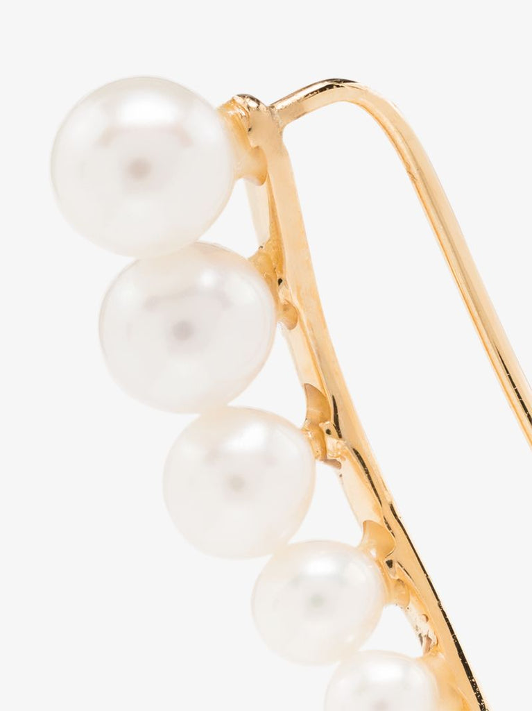 18k Yellow Gold Floating Pearl Earring