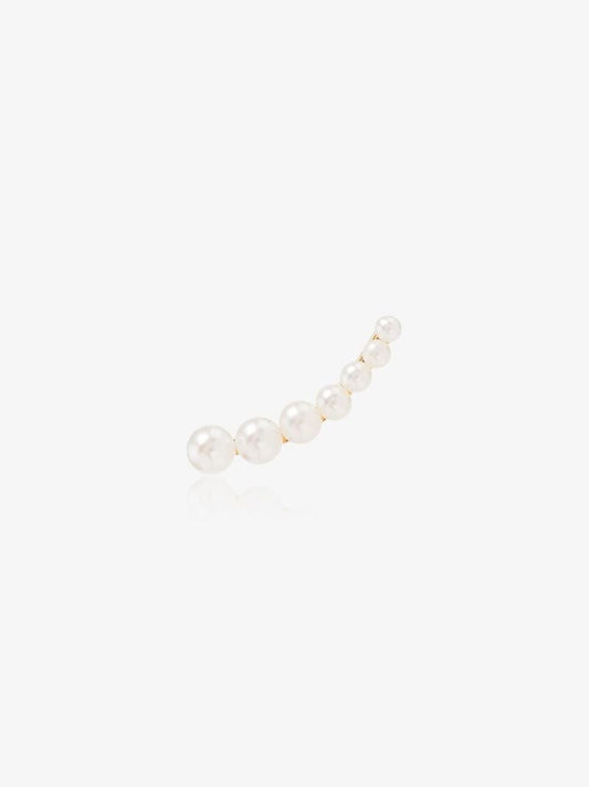 18k Yellow Gold Floating Pearl Earring