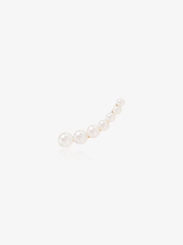 18k Yellow Gold Floating Pearl Earring