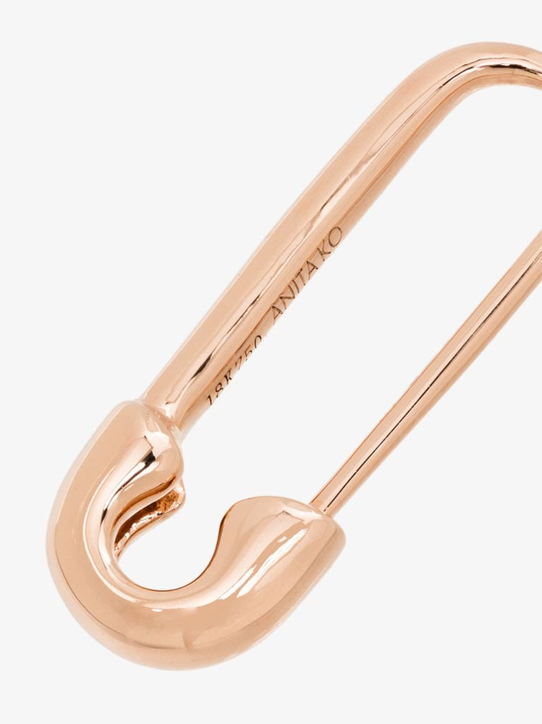 18k Rose Gold Safety Pin Earring
