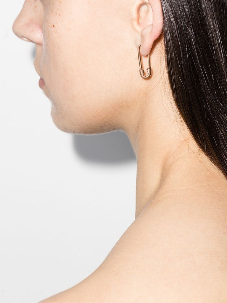 18k Rose Gold Safety Pin Earring