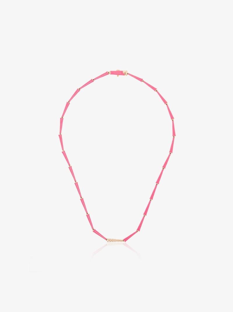 18k Yellow Gold Lola Diamond Enamel Link Necklace