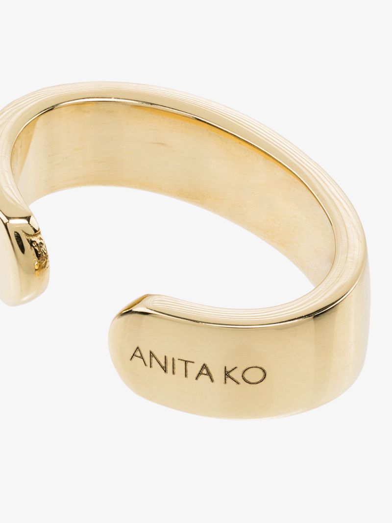 18k Yellow Gold Double Row Ear Cuff
