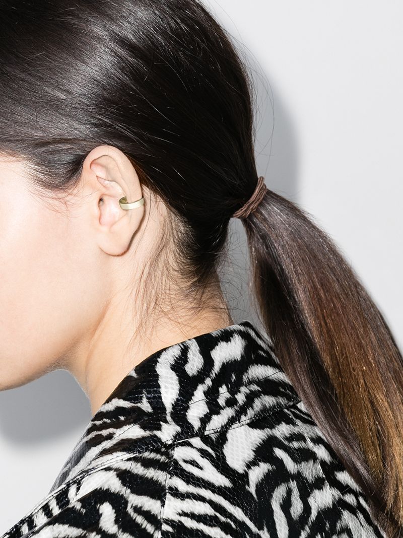 18k Yellow Gold Double Row Ear Cuff
