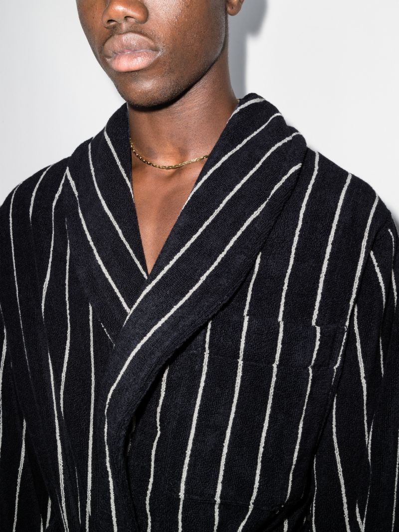 Black Striped Bathrobe