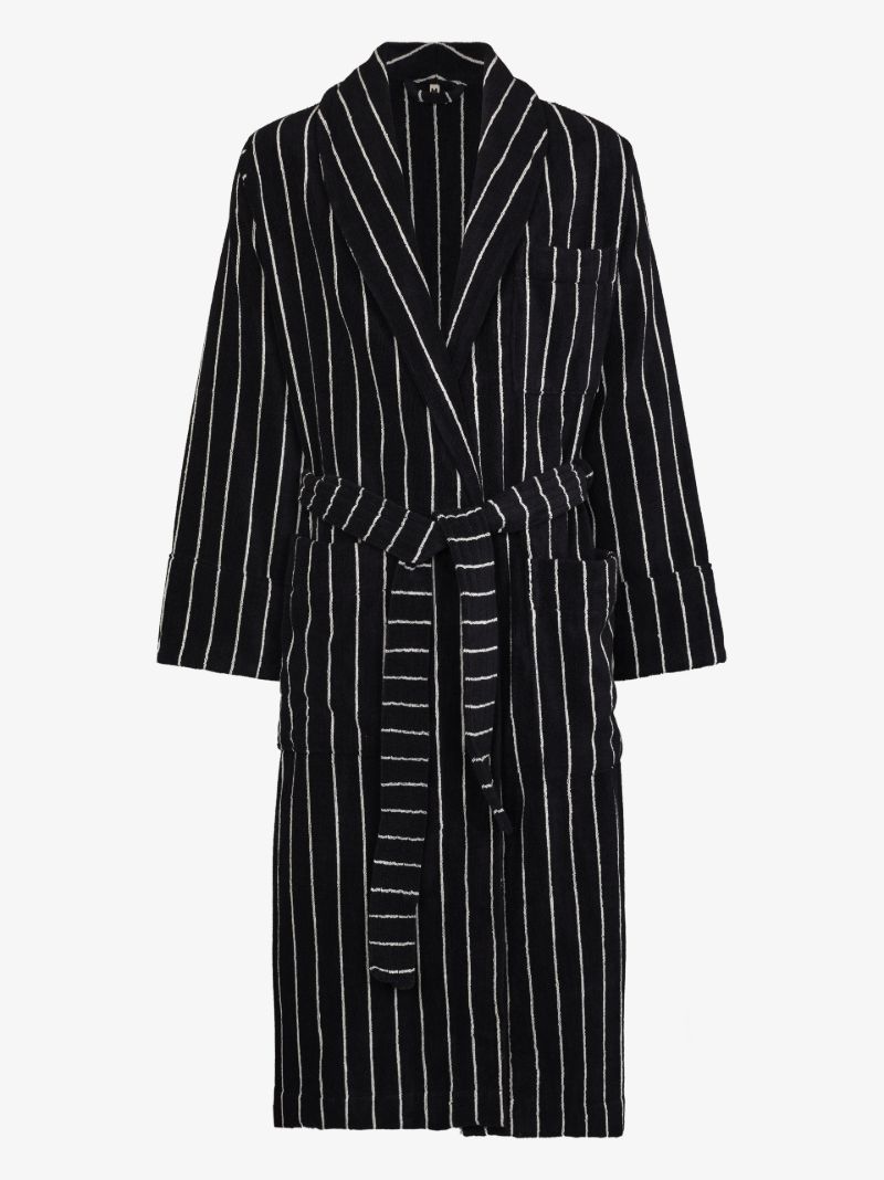 Black Striped Bathrobe