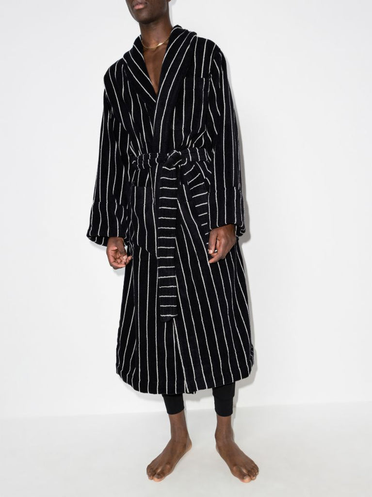 Black Striped Bathrobe