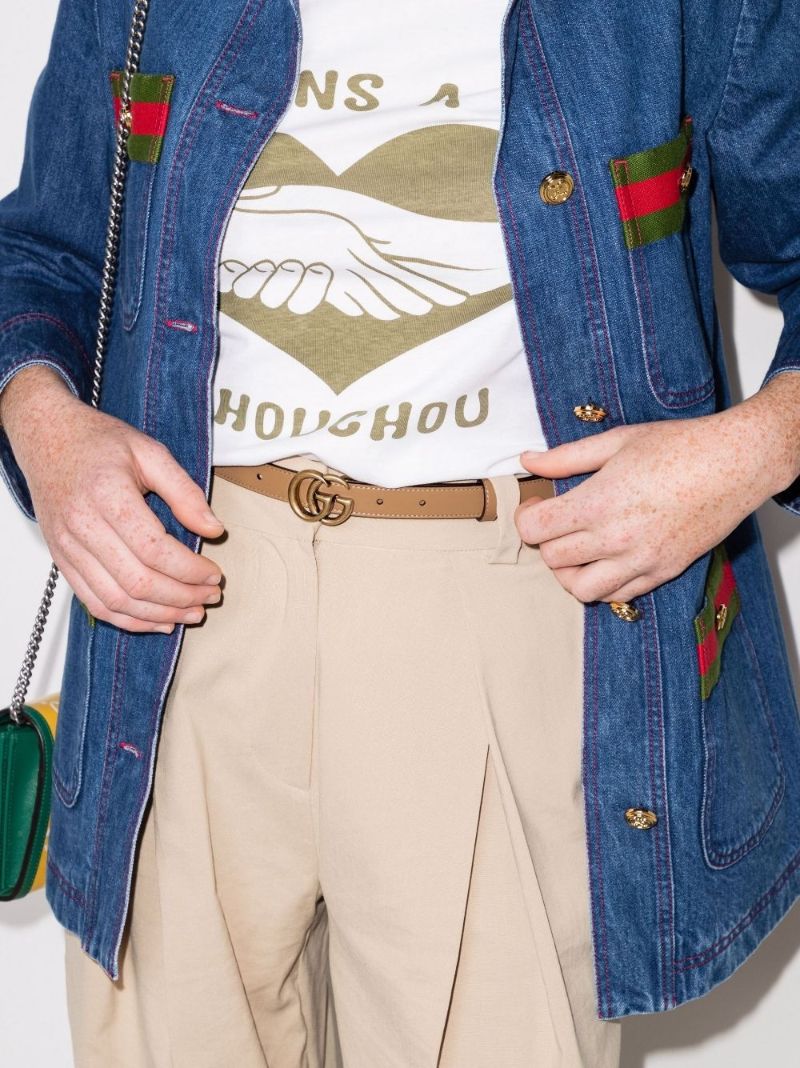 Neutral Marmont Gg Leather Belt