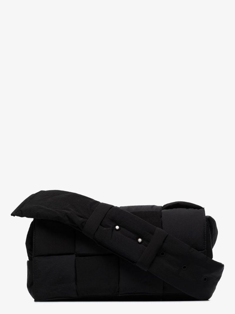 Black Cassette Padded Messenger Bag