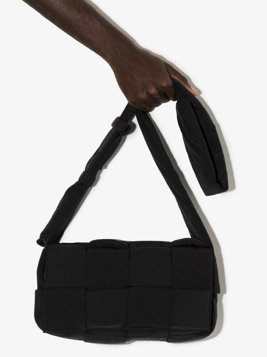 Black Cassette Padded Messenger Bag