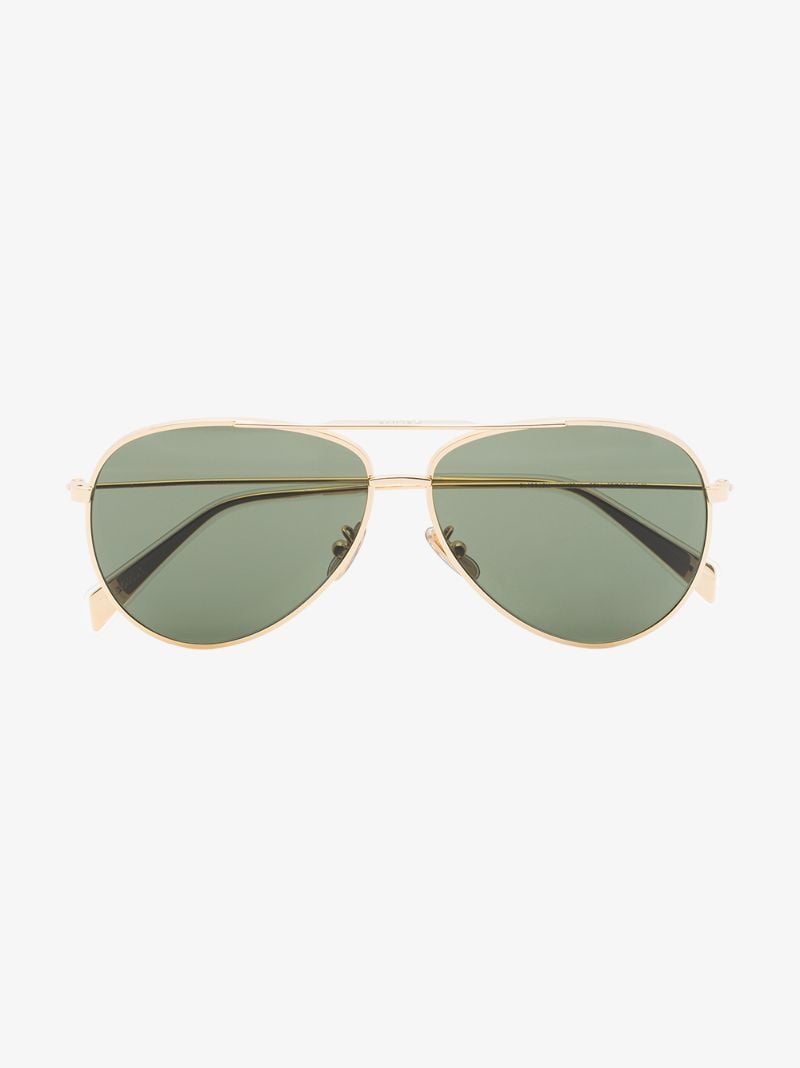 Gold Tone Aviator Sunglasses