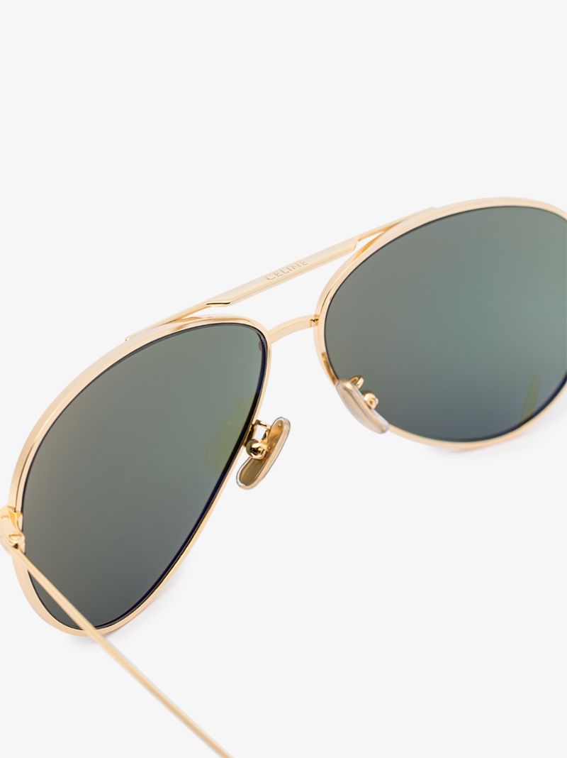 Gold Tone Aviator Sunglasses