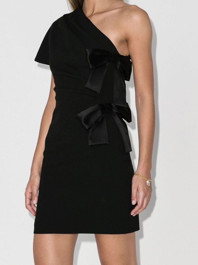 One Shoulder Bow Mini Dress