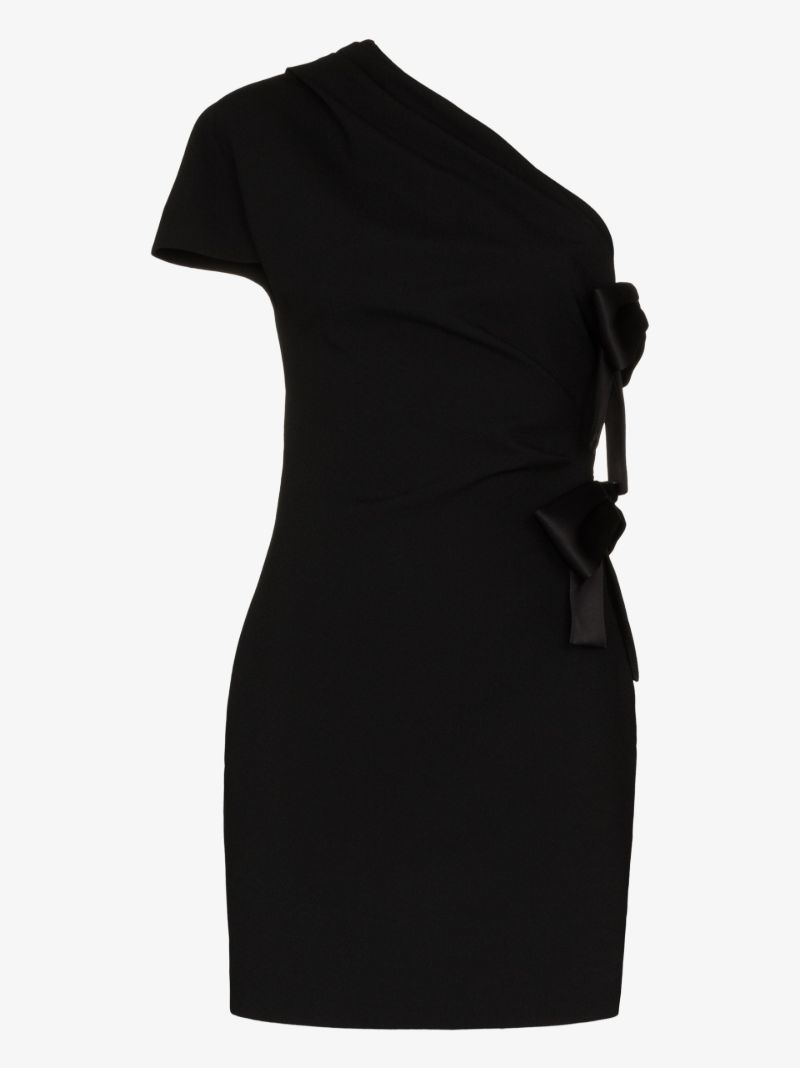 One Shoulder Bow Mini Dress