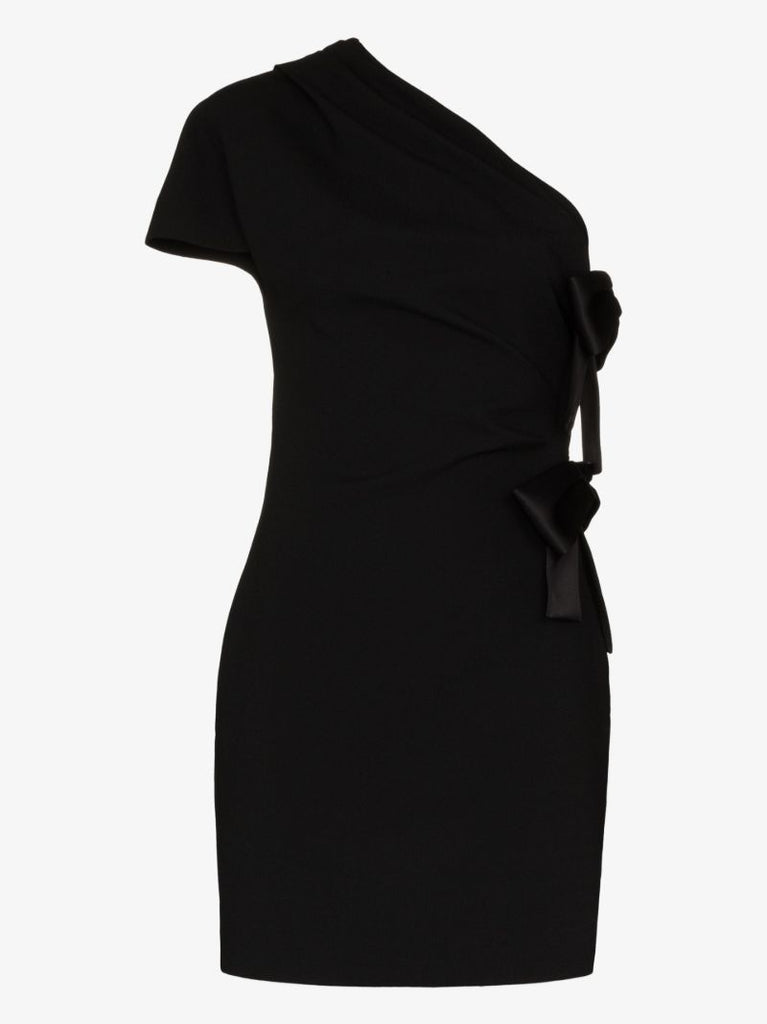 One Shoulder Bow Mini Dress