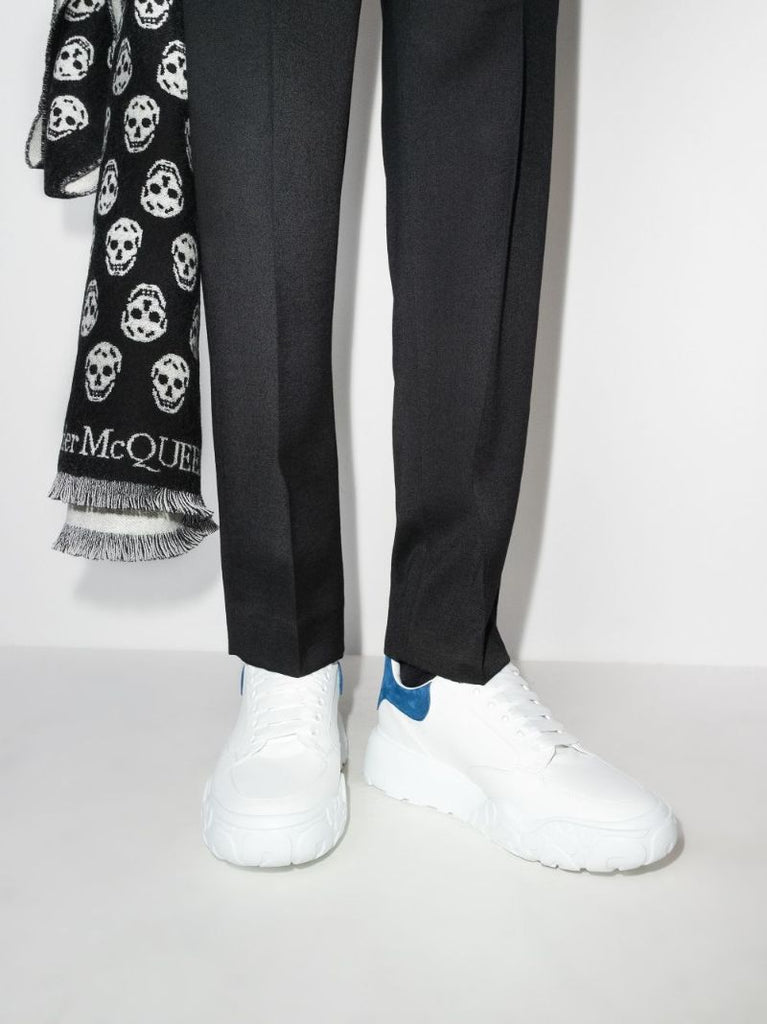 Black Biker Skull Wool Jacquard Scarf