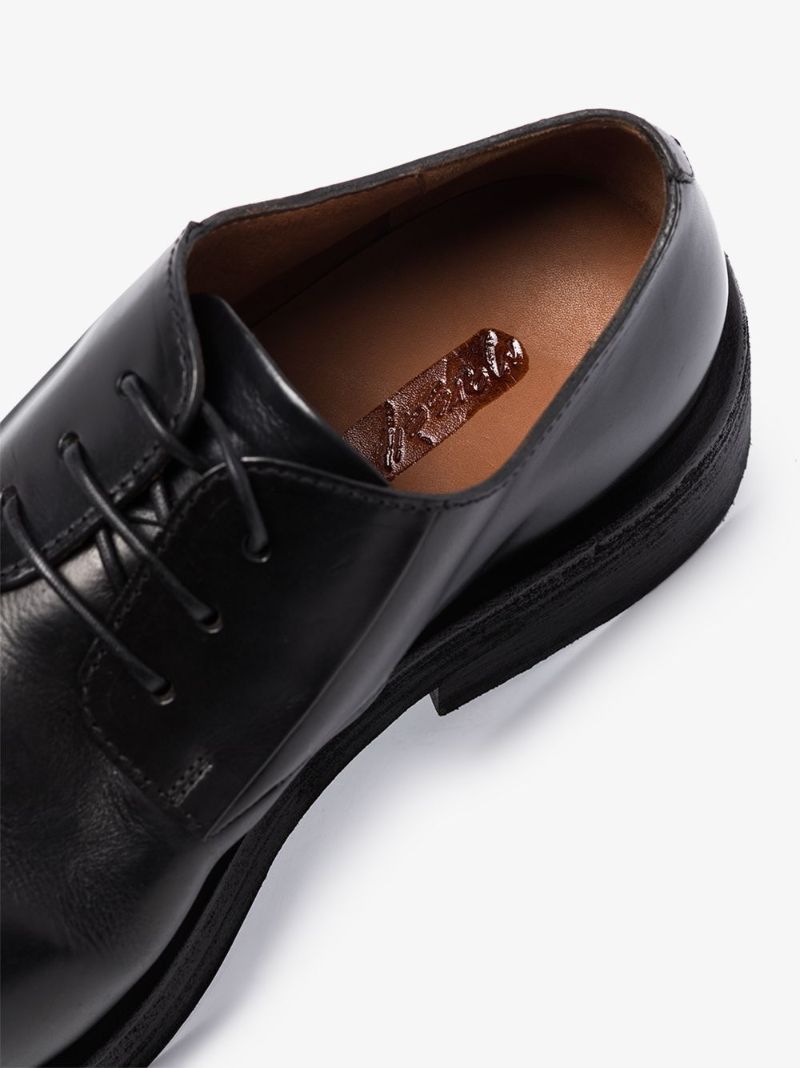 Black Mentone Leather Derby Shoes