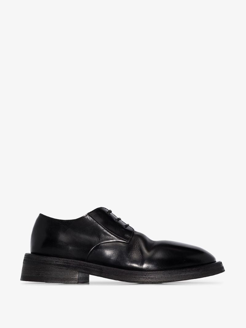 Black Mentone Leather Derby Shoes