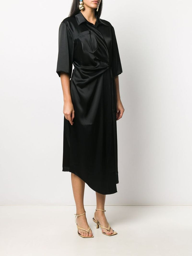 Satin Wrap Dress