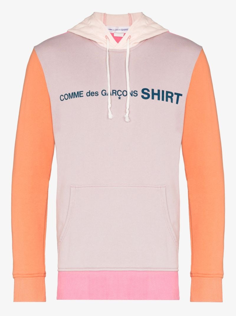 Colour Block Logo Cotton Hoodie