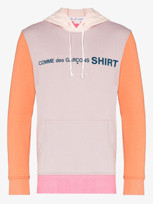 Colour Block Logo Cotton Hoodie