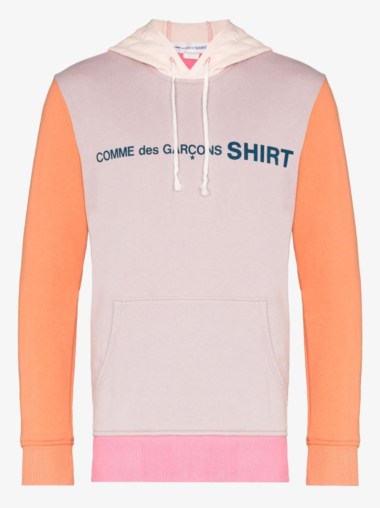 Colour Block Logo Cotton Hoodie