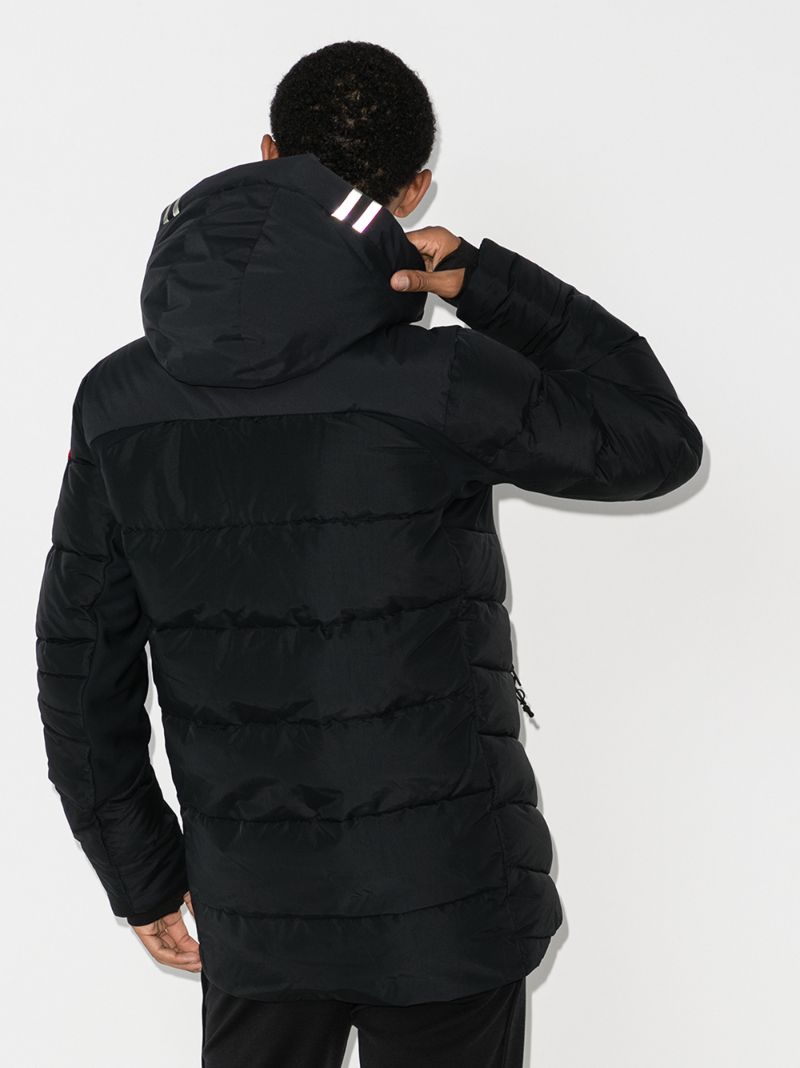Black HybridgeÃ_x0082_Â® Hooded Quilted Coat
