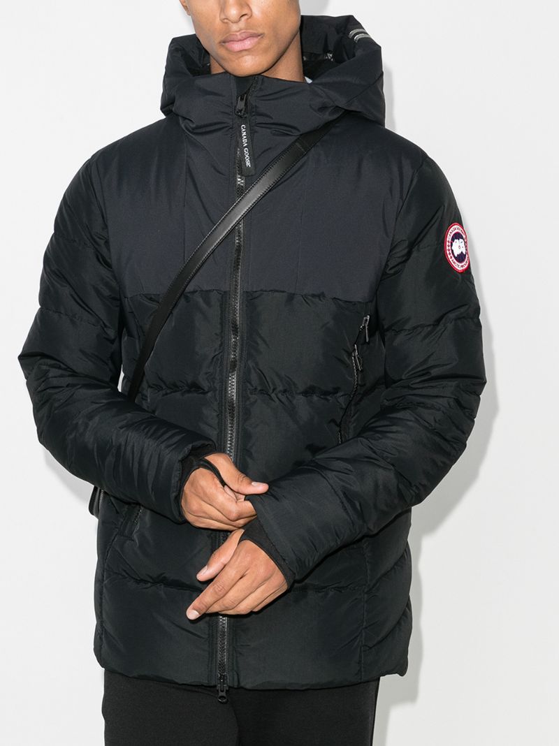 Black HybridgeÃ_x0082_Â® Hooded Quilted Coat