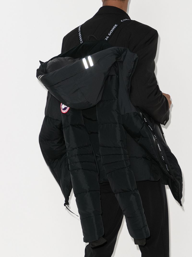 Black HybridgeÃ_x0082_Â® Hooded Quilted Coat