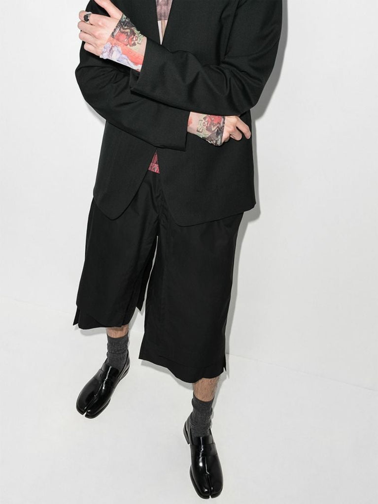 Black Tabi Advocate Leather Loafers