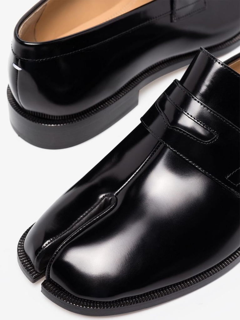 Black Tabi Advocate Leather Loafers