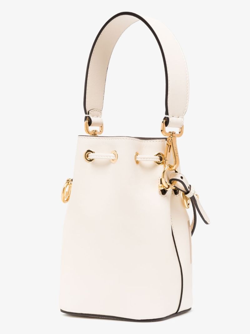 Neutral Mon Tresor Mini Leather Bucket Bag