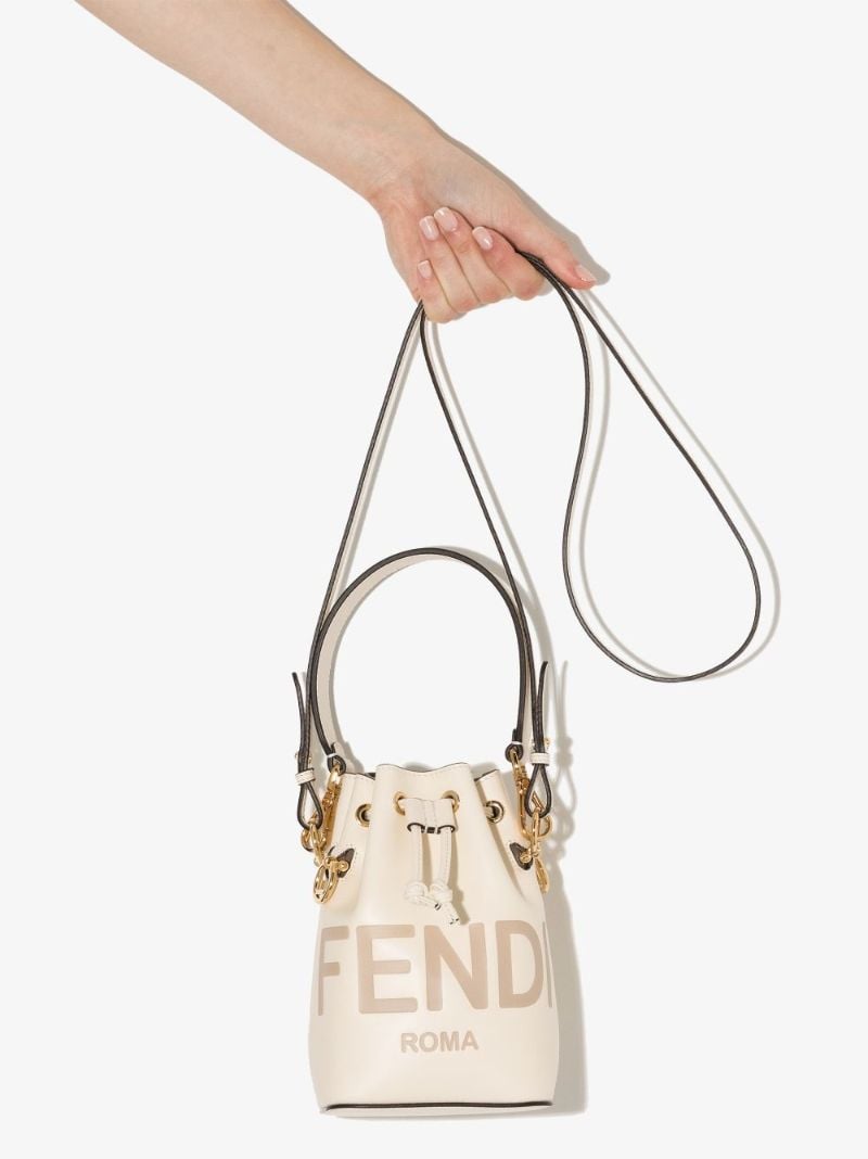 Neutral Mon Tresor Mini Leather Bucket Bag