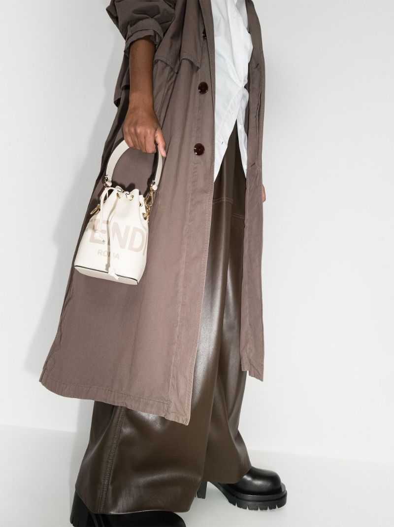 Neutral Mon Tresor Mini Leather Bucket Bag