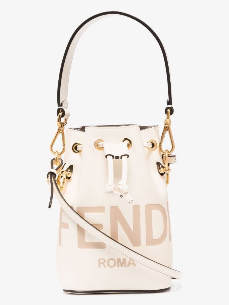 Neutral Mon Tresor Mini Leather Bucket Bag
