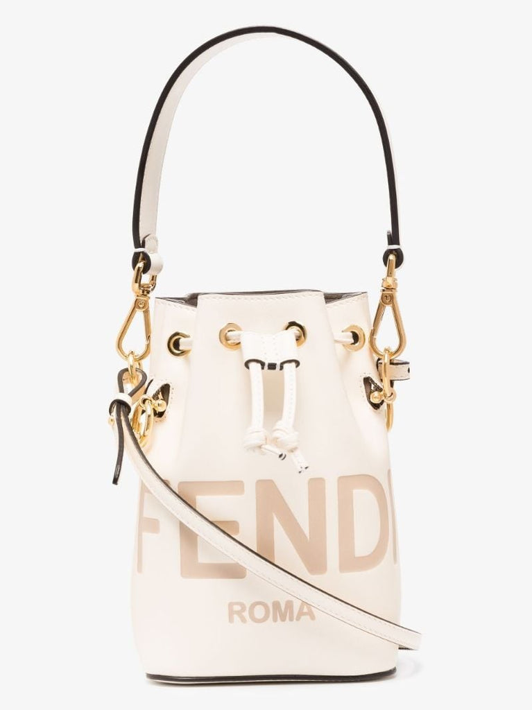 Neutral Mon Tresor Mini Leather Bucket Bag