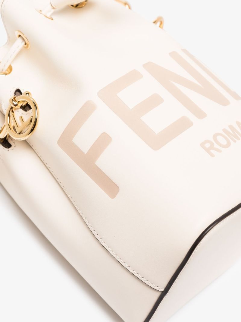 Neutral Mon Tresor Mini Leather Bucket Bag