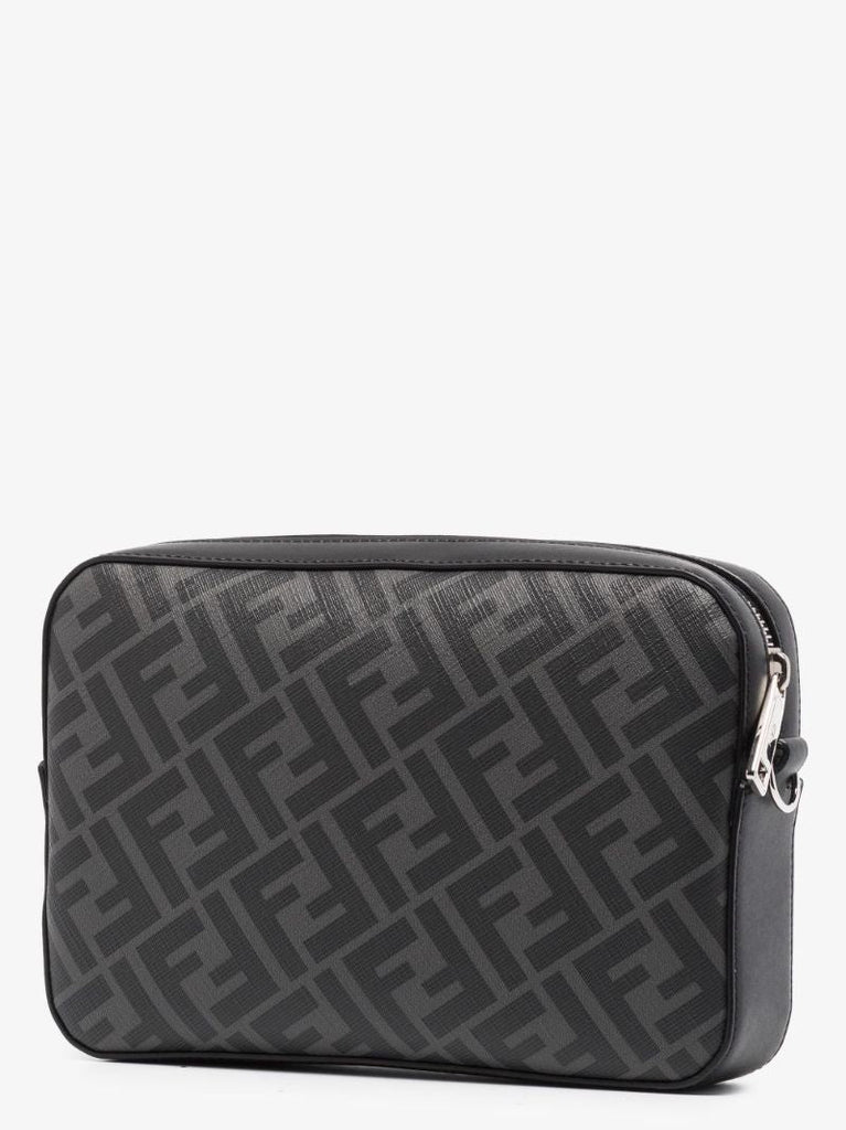 Black Ff Motif Leather Camera Bag