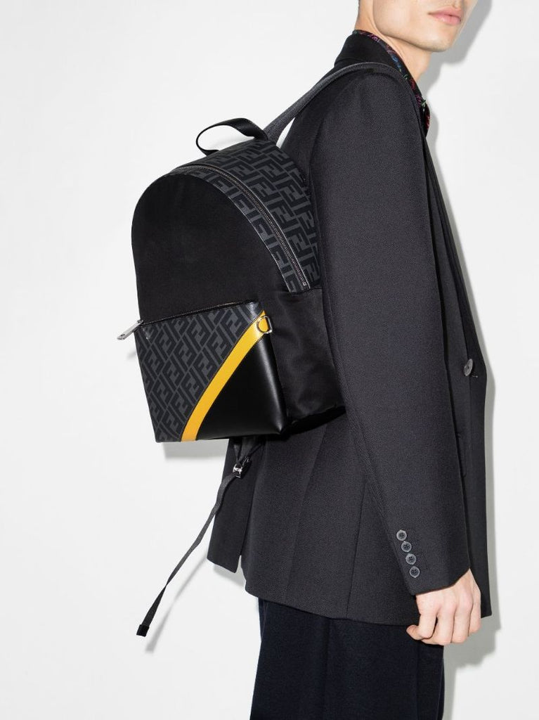 Black Ff Diagonal Stripe Backpack