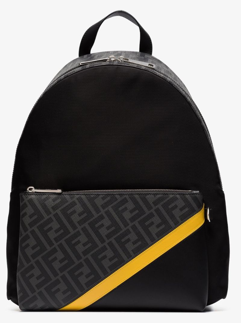 Black Ff Diagonal Stripe Backpack
