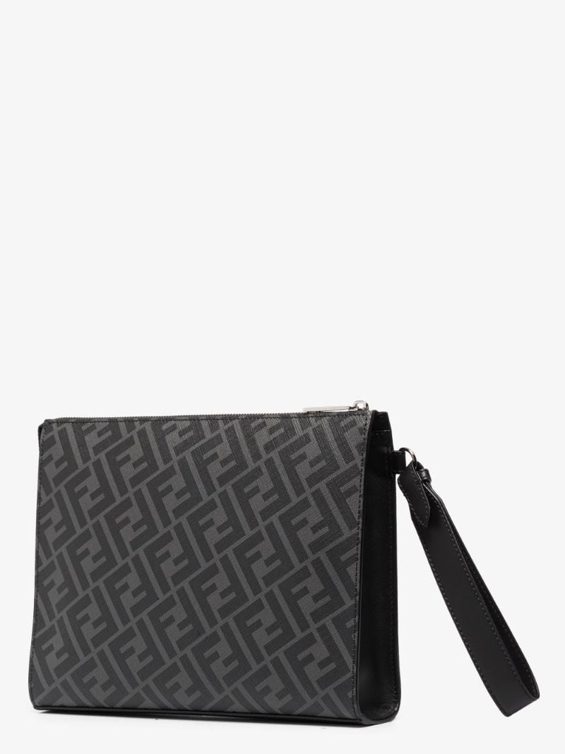 Black Ff Leather Pouch Bag