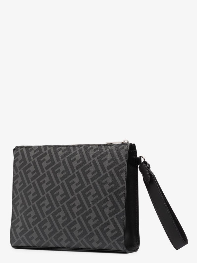 Black Ff Leather Pouch Bag
