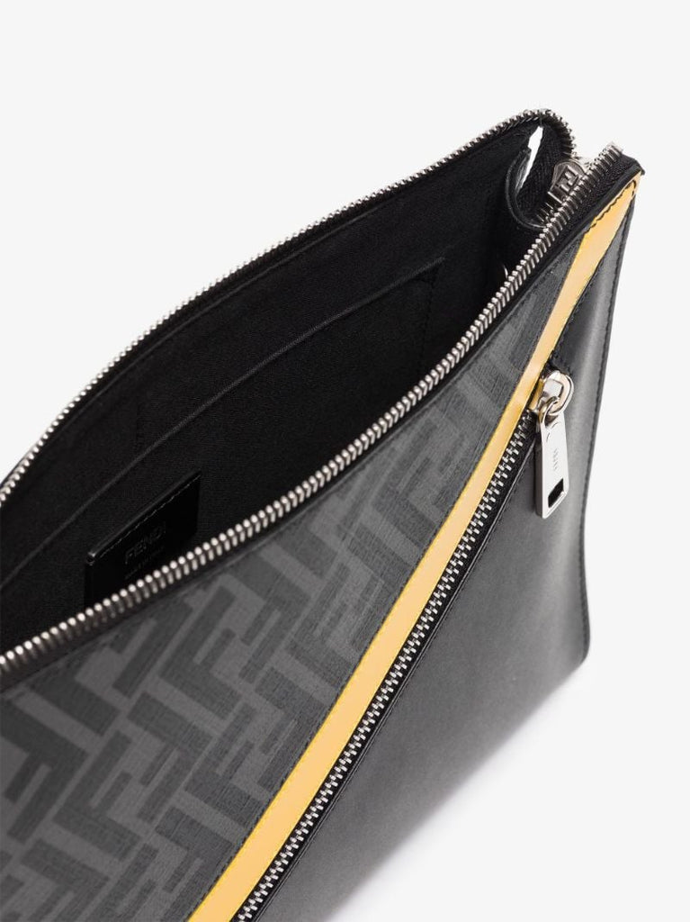 Black Ff Leather Pouch Bag
