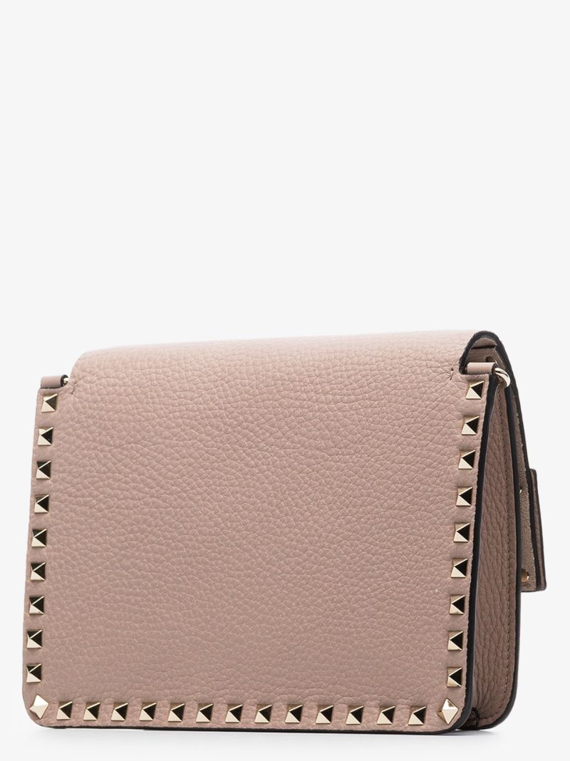Neutral Rockstud Small Leather Shoulder Bag