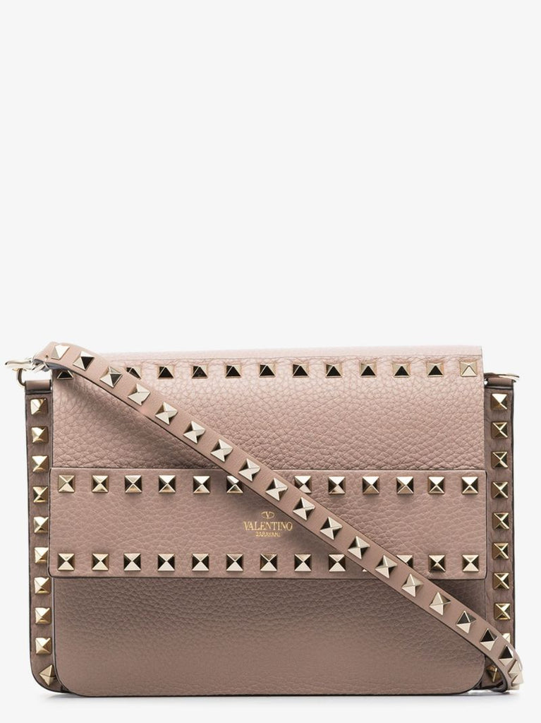 Neutral Rockstud Small Leather Shoulder Bag