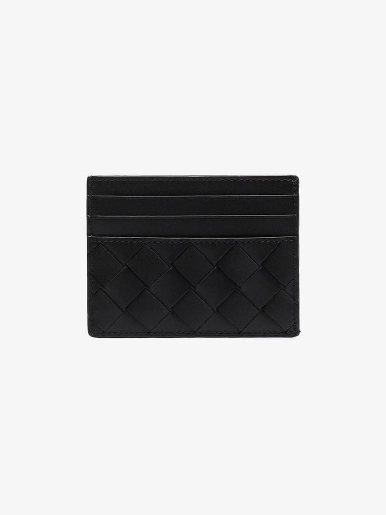 Black Woven Leather Card Holder