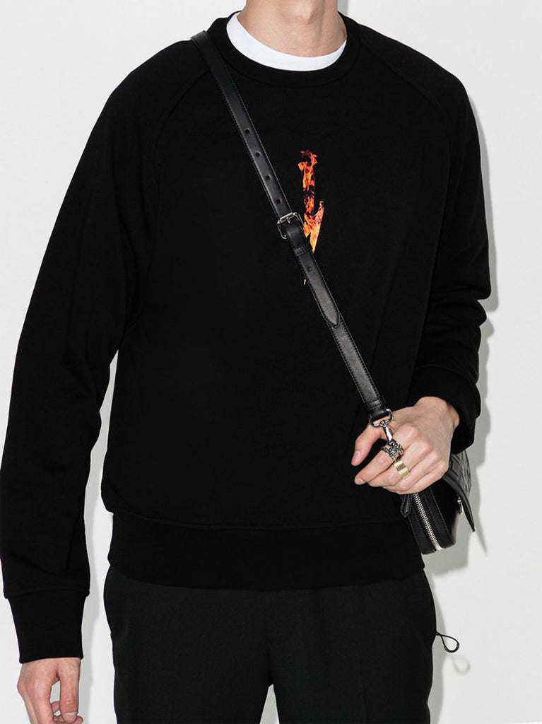 Flames Logo Print Sweatshirt